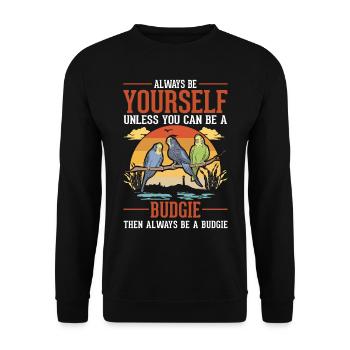 Toujours être toi-même Perruche perruche - Sweat-shirt Unisexe - noir - Devant - Alina (178cm) & Michal (187cm)