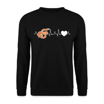 Serpent de maïs Heartbeat Serpent des maïs - Sweat-shirt Unisexe - noir - Devant - Alina (178cm) & Michal (187cm)