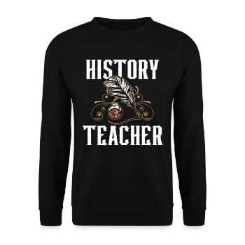 History teacher, teacher, history, historian - Unisex Sweatshirt - black - Front - Alina (178cm) & Michal (187cm)