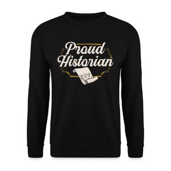 Proud Historian Profession History History - Unisex Sweatshirt - black - Front - Alina (178cm) & Michal (187cm)