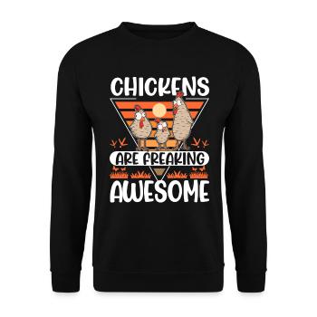 Chickens Farmer Chicken Gift Farmer - Unisex Sweatshirt - black - Front - Alina (178cm) & Michal (187cm)