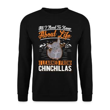Chinchilla Gift Woolly Mouse Short-tailed Chinchilla - Unisex Sweatshirt - black - Front - Alina (178cm) & Michal (187cm)