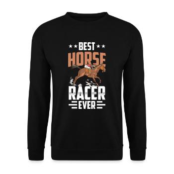 Bester Pferderennen Reiter Aller Zeiten Pferd - Unisex Pullover - Schwarz - Vorne - Alina (178cm) & Michal (187cm)