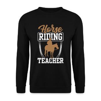 Riding Instructor Riding Lessons Riding Horse Rider - Unisex Sweatshirt - black - Front - Alina (178cm) & Michal (187cm)