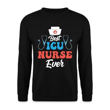 Best Intensive Care Nurse Ever - Unisex Sweatshirt - black - Front - Alina (178cm) & Michal (187cm)