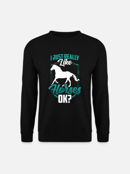 Ich Mag Pferde Einfach Sehr Pferd Reiter Reiten - Unisex Pullover - Schwarz