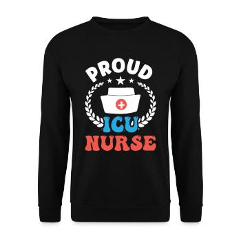 Proud Intensive Care Nurse - Unisex Sweatshirt - black - Front - Alina (178cm) & Michal (187cm)