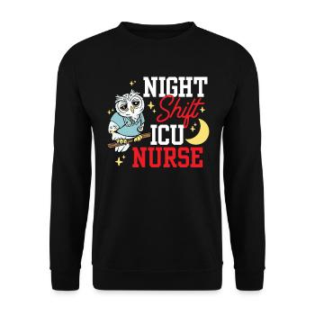 Night Shift Intensive Care Nurse Intensive - Unisex Sweatshirt - black - Front - Alina (178cm) & Michal (187cm)