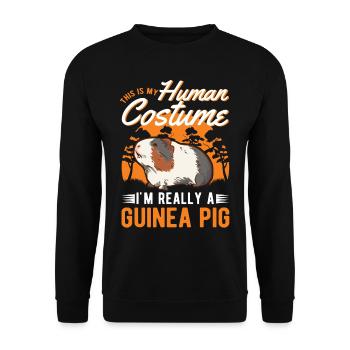 Costume de cochon d’Inde Halloween - Sweat-shirt Unisexe - noir - Devant - Alina (178cm) & Michal (187cm)