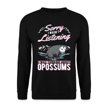 Opossum Cadeau Marsupial Opossum - Sweat-shirt Unisexe - noir - Devant - Alina (178cm) & Michal (187cm)