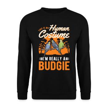 Budgie Costume Welli Halloween Parakeet - Unisex Sweatshirt - black - Front - Alina (178cm) & Michal (187cm)