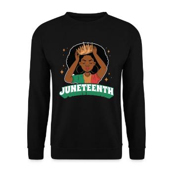 Juneteenth 1865 Black African American Afrika - Unisex Sweatshirt - black - Front - Alina (178cm) & Michal (187cm)