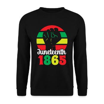 Juneteenth 1865 Afrika Black African American - Unisex Sweatshirt - black - Front - Alina (178cm) & Michal (187cm)