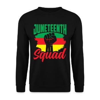 Juneteenth Team Black 1865 African American - Unisex Pullover - Schwarz - Vorne - Alina (178cm) & Michal (187cm)