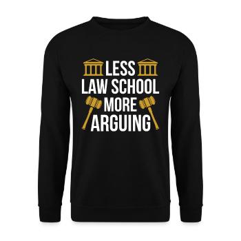 Moins d’études de droit Plus d’argumentation Avocat en droit - Sweat-shirt Unisexe - noir - Devant - Alina (178cm) & Michal (187cm)
