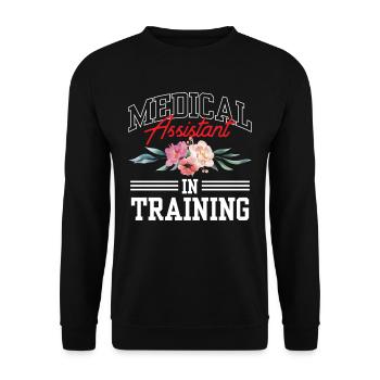 Medical Assistant In Training Assistance - Unisex Sweatshirt - black - Front - Alina (178cm) & Michal (187cm)