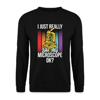 I just really like my microscope Microscope - Unisex Sweatshirt - black - Front - Alina (178cm) & Michal (187cm)