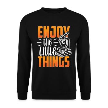 Enjoy the little things Microscopes Microscope - Unisex Sweatshirt - black - Front - Alina (178cm) & Michal (187cm)