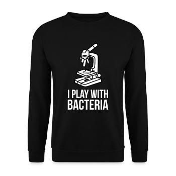 I'm playing with bacteria microscopes microscope - Unisex Sweatshirt - black - Front - Alina (178cm) & Michal (187cm)