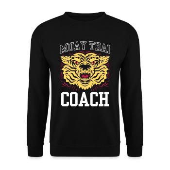 Muay Thai Trainer Arts Martiaux Combat de combattant - Sweat-shirt Unisexe - noir - Devant - Alina (178cm) & Michal (187cm)