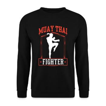 Muay Thai combattant arts martiaux arts martiaux combat - Sweat-shirt Unisexe - noir - Devant - Alina (178cm) & Michal (187cm)