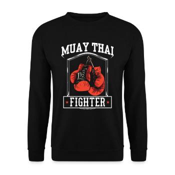 Muay Thai Fighter Arts Martiaux Arts Martiaux Combat - Sweat-shirt Unisexe - noir - Devant - Alina (178cm) & Michal (187cm)
