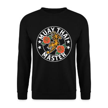 Muay Thai Master Fighting Martial Arts Fighter - Unisex Sweatshirt - black - Front - Alina (178cm) & Michal (187cm)