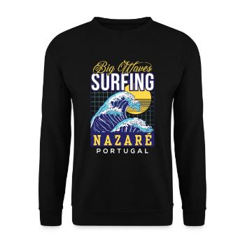 Big Wave Surfing Nazaré Portugal Surfeurs - Sweat-shirt Unisexe - noir - Devant - Alina (178cm) & Michal (187cm)