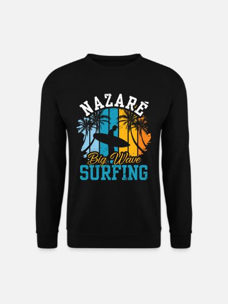 Nazaré Big Wave Surfen Wellen Surfer Surfing - Unisex Pullover - Schwarz