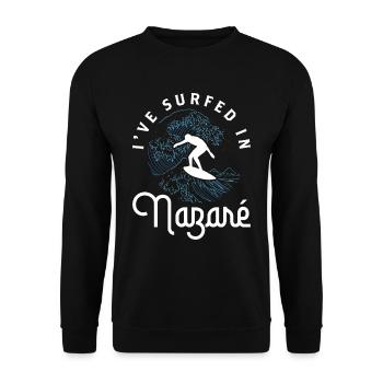 J’ai surfé à Nazaré Surfer Surfer Surfing - Sweat-shirt Unisexe - noir - Devant - Alina (178cm) & Michal (187cm)