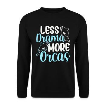 Moins de drame Plus d’orques Mer Protéger la baleine Orque - Sweat-shirt Unisexe - noir - Devant - Alina (178cm) & Michal (187cm)