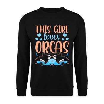Cette fille aime les tireurs d’orques orques - Sweat-shirt Unisexe - noir - Devant - Alina (178cm) & Michal (187cm)