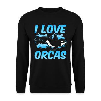 J’aime les orques baleine de mer Orca Protect - Sweat-shirt Unisexe - noir - Devant - Alina (178cm) & Michal (187cm)