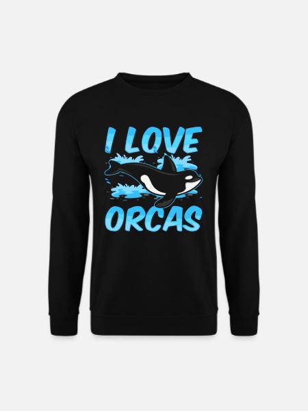 Ich Liebe Orcas Meer Wal Orca Schützen - Unisex Pullover - Schwarz