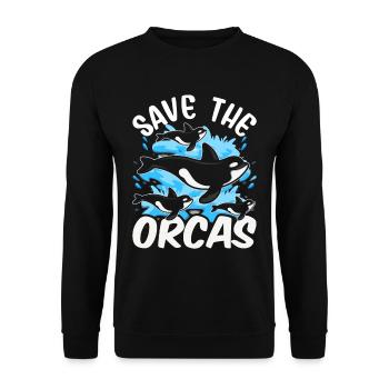 Rettet Die Orcas Orca Schützen Meer Wal - Unisex Pullover - Schwarz - Vorne - Alina (178cm) & Michal (187cm)