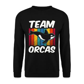 L’équipe Orques Whale Protect Orca Sea - Sweat-shirt Unisexe - noir - Devant - Alina (178cm) & Michal (187cm)