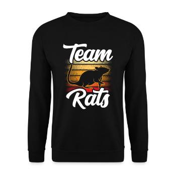 Team Rats Cute Rat Lover Animal - Unisex Sweatshirt - black - Front - Alina (178cm) & Michal (187cm)