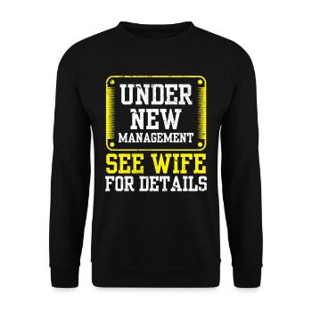Under new management, see Wife Pension for details - Unisex Sweatshirt - black - Front - Alina (178cm) & Michal (187cm)