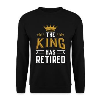 Dieser König Hat Sich Zur Ruhe Gesetzt Großvater - Unisex Pullover - Schwarz - Vorne - Alina (178cm) & Michal (187cm)