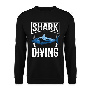 Shark Diving Shark Diving Shark Shark Sharks - Unisex Sweatshirt - black - Front - Alina (178cm) & Michal (187cm)