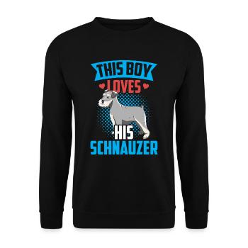 Ce garçon aime ses Schnauzer Schnauzers - Sweat-shirt Unisexe - noir - Devant - Alina (178cm) & Michal (187cm)