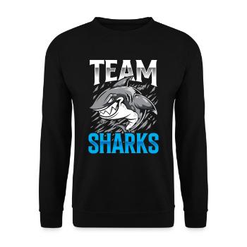 Team Sharks Shark Diving Shark Shark Shark Tooth - Sweat-shirt Unisexe - noir - Devant - Alina (178cm) & Michal (187cm)