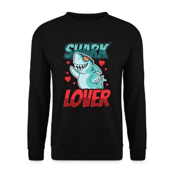 Shark Lover Sharks Shark Shark Diving Shark Tooth - Unisex Sweatshirt - black - Front - Alina (178cm) & Michal (187cm)