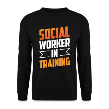 Social Worker In Training Social Worker - Unisex Sweatshirt - black - Front - Alina (178cm) & Michal (187cm)