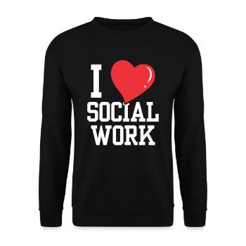 J’aime le travail social, la formation, les travailleurs sociaux - Sweat-shirt Unisexe - noir - Devant - Alina (178cm) & Michal (187cm)