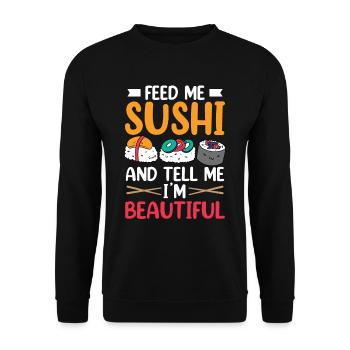 Nourrir des sushis et me dire que je suis belle - Sweat-shirt Unisexe - noir - Devant - Alina (178cm) & Michal (187cm)