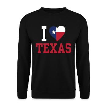Ich Liebe Texas Texanisch Stolz Texaner Sprüche - Unisex Pullover - Schwarz - Vorne - Alina (178cm) & Michal (187cm)