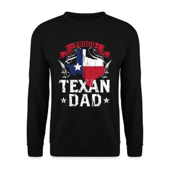 Proud Texan Father Proud Texas Texan - Unisex Sweatshirt - black - Front - Alina (178cm) & Michal (187cm)