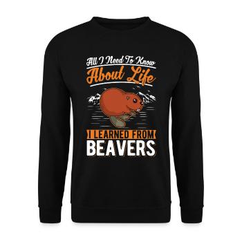 Beaver Gift Beaver Dam - Sweat-shirt Unisexe - noir - Devant - Alina (178cm) & Michal (187cm)
