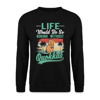 Quokka Gift Kangourou à queue courte - Sweat-shirt Unisexe - noir - Devant - Alina (178cm) & Michal (187cm)